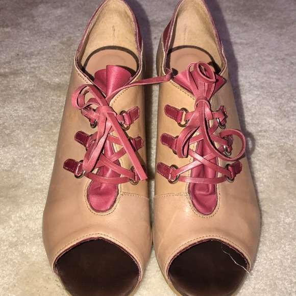 Klub Nico Anthropologie Tan and Purple Heels - Picture 3 of 4